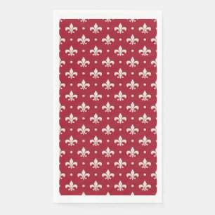 Silver Lilie Muster auf rotem Hintergrund Serviette