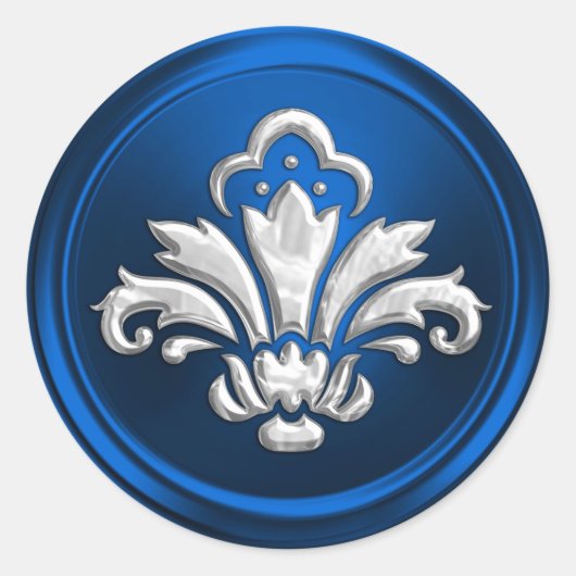 Silver Lilie on Blue Umschlag Aufkleber (Vorderseite)