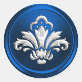 Silver Lilie on Blue Umschlag Aufkleber