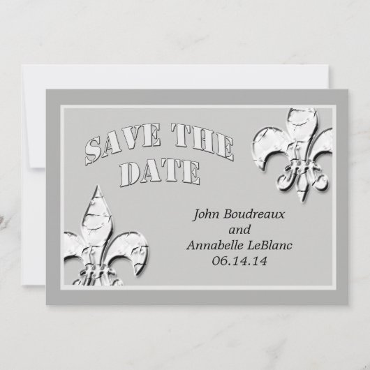 Silver Lilie Save the Date Cards (Vorderseite)