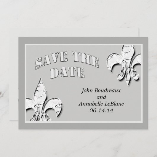 Silver Lilie Save the Date Cards (Vorne/Hinten)
