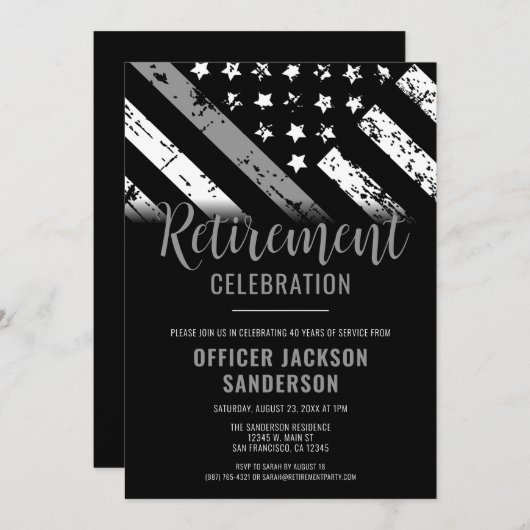 Silver Line von Korrektur-Referenten-Party Einladung (Vorne/Hinten)