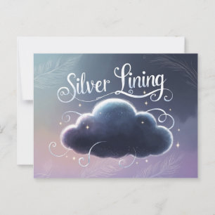 Silver Lining Wolke gemalt Postkarte