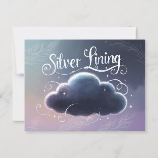 Silver Lining Wolke gemalt Postkarte
