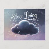 Silver Lining Wolke gemalt Postkarte (Vorderseite)