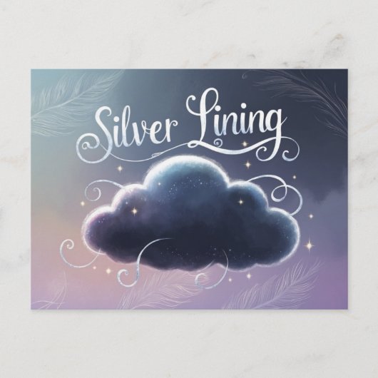 Silver Lining Wolke gemalt Postkarte (Vorderseite)