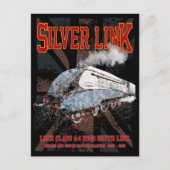 Silver Link LNER Class A4 2509 Locomotive UK flag Postkarte (Vorderseite)