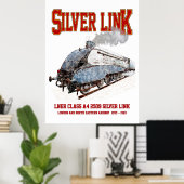 Silver Link - LNER Class A4 2509 Steam Train Loco Poster (Heimbüro)