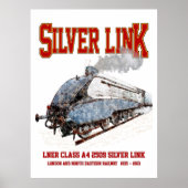 Silver Link - LNER Class A4 2509 Steam Train Loco Poster (Vorne)