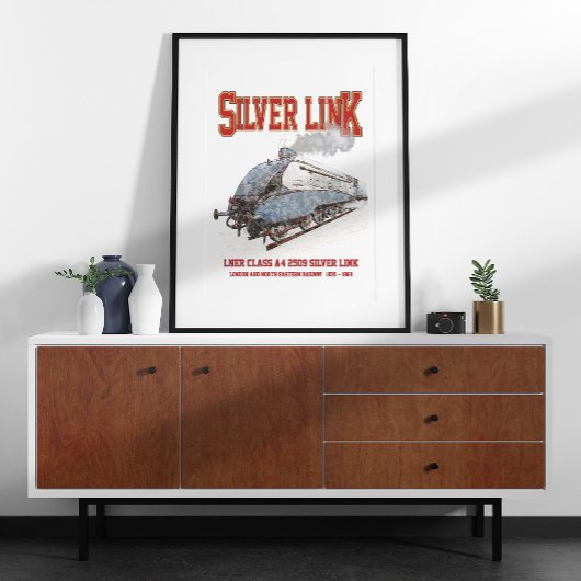 Silver Link - LNER Class A4 2509 Steam Train Loco Poster