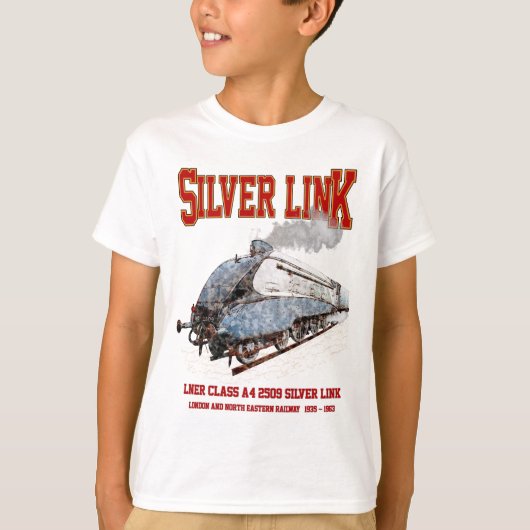 Silver Link - LNER Class A4 2509 Steam Train Loco T-Shirt (Vorderseite)