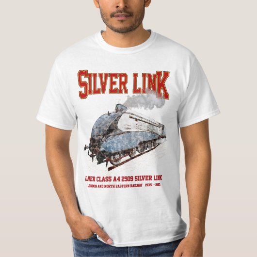 Silver Link - LNER Class A4 2509 Steam Train Loco T-Shirt (Vorderseite)
