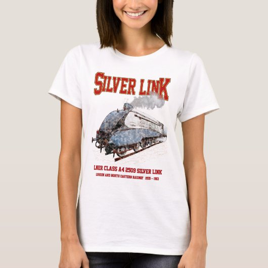 Silver Link - LNER Class A4 2509 Steam Train Loco T-Shirt (Vorderseite)