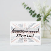 Silver Link LNER Class A4 Locomotive profile flag Postkarte (Stehend Vorderseite)