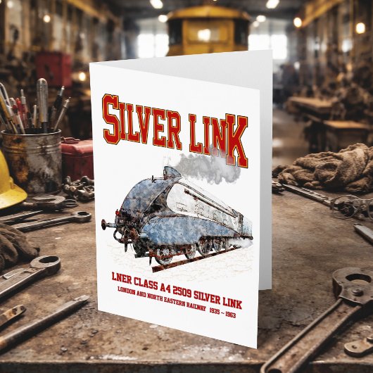 Silver Link - LNER Klasse A4 2509 Dampfzug Loco Dankeskarte