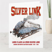 Silver Link - LNER Klasse A4 2509 Dampfzug Loco Dankeskarte (Vorderseite)