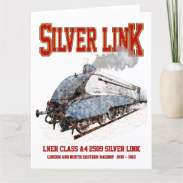 Silver Link - LNER Klasse A4 2509 Dampfzug Loco Dankeskarte