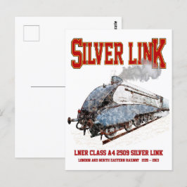 Silver Link - LNER Klasse A4 2509 Dampfzug Loco Postkarte