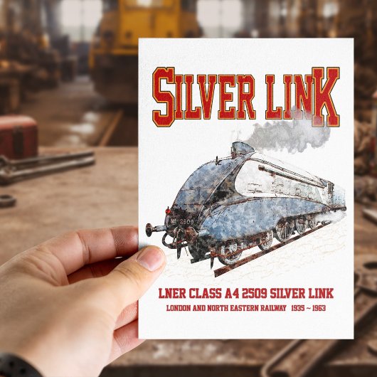 Silver Link - LNER Klasse A4 2509 Dampfzug Loco Postkarte