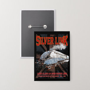 Silver Link LNER Klasse A4 2509 Lokomotive UK-Flag Button