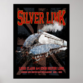 Silver Link LNER Klasse A4 2509 Lokomotive UK-Flag Poster
