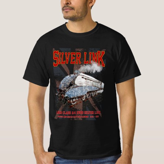 Silver Link LNER Klasse A4 2509 Lokomotive UK-Flag T-Shirt (Vorderseite)