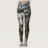Silver Lions Head Design Leggings (Vorderseite)