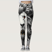 Silver Lions Head Design Leggings (Vorderseite)