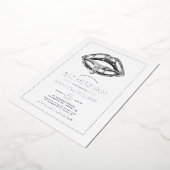 Silver Lips Bat Mitzvah Foto Einladung (Gedreht)