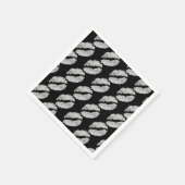 Silver Lips Kiss Beauty Makeup Geburtstagsparty Serviette (Ecke)