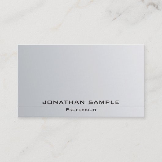 Silver Look Anspruchsvoller Schlichter Trendy Visitenkarte (Vorderseite)