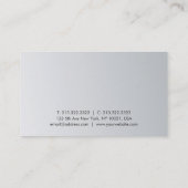 Silver Look Ausgeklügeltes Design Trendy Visitenkarte (Rückseite)