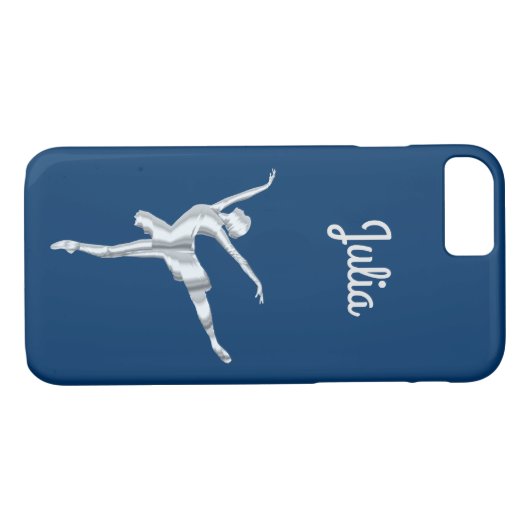 Silver Look Ballerina in Midnight Blue Case-Mate iPhone Hülle (Rückseite (Horizontal))
