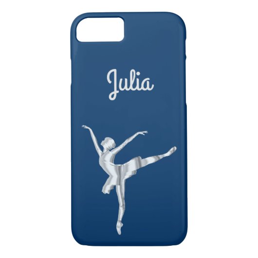 Silver Look Ballerina in Midnight Blue Case-Mate iPhone Hülle (Rückseite)