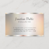 Silver Look Beruflich Elegante Vorlage Moderne Visitenkarte (Rückseite)