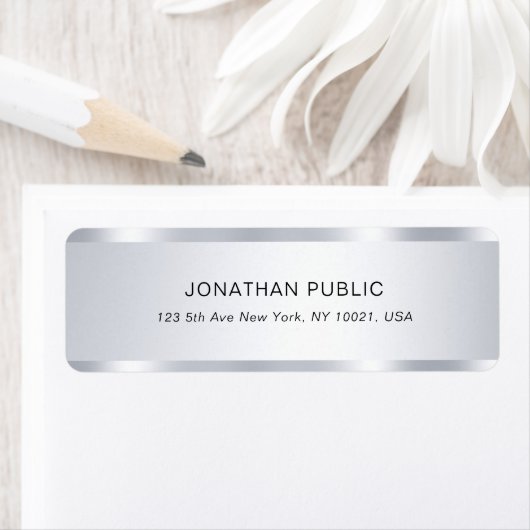 Silver Look Beruflich Glamour Rücksendeadresse (Insitu)