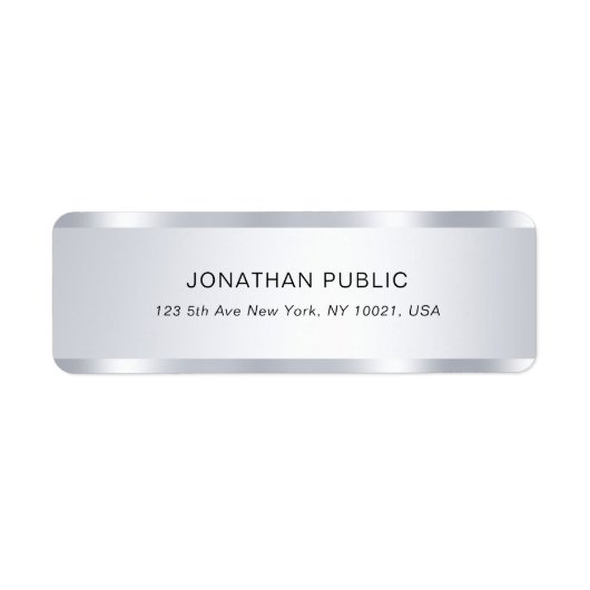 Silver Look Beruflich Glamour Rücksendeadresse (Vorne)