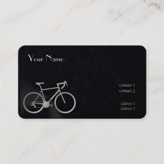 Silver Look Bike in schwarzer Visitenkarte (Vorderseite)