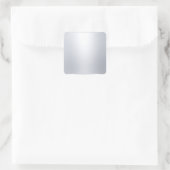 Silver Look Blank Template Elegant Moderne Custom Quadratischer Aufkleber (Tasche)