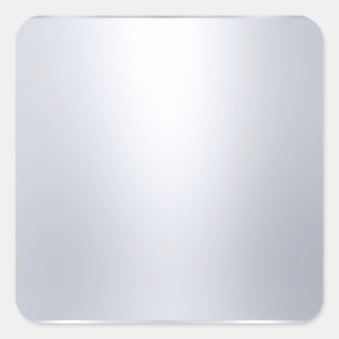 Silver Look Blank Template Elegant Moderne Custom Quadratischer Aufkleber