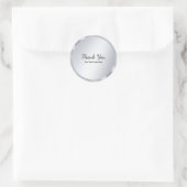 Silver Look Blank Template Elegant Thank You Runder Aufkleber (Tasche)