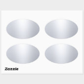 Silver Look Blank Template Eleganter Glamour Trend Ovaler Aufkleber (Blatt)