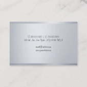 Silver Look Elegante handgeschriebene Skriptvorlag Visitenkarte (Rückseite)