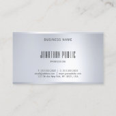 Silver Look Elegante Moderne Vorlage Beruflich Visitenkarte (Rückseite)