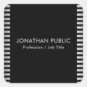 Silver Look Elegante Moderne Vorlage Custom Quadratischer Aufkleber