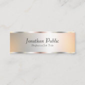 Silver Look Elegante Vorlage Moderne Typografie Mini Visitenkarte (Vorderseite)
