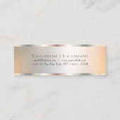 Silver Look Elegante Vorlage Moderne Typografie Mini Visitenkarte (Rückseite)