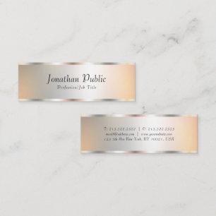 Silver Look Elegante Vorlage Moderne Typografie Mini Visitenkarte