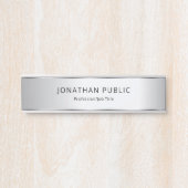 Silver Look Eleganter Moderner Glamour Template Türschild (Vorderseite )
