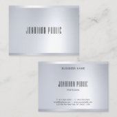 Silver Look Eleganter Moderner Glamour Template Visitenkarte (Vorne/Hinten)